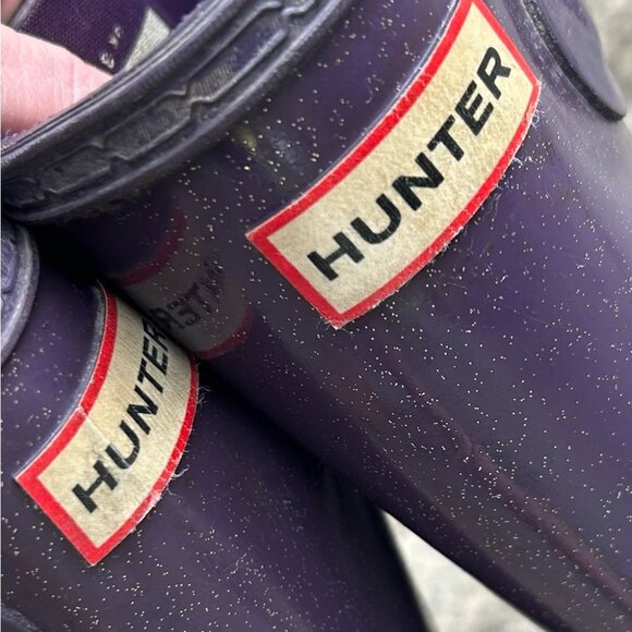 Hunter Purple sparkle Rain boots, size 36 - Picture 7 of 14